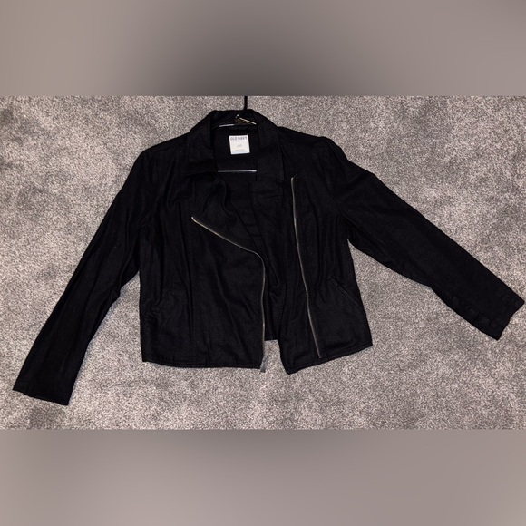 OLD NAVY BLACK LINEN BLAZER MOTO 🧥 JACKET —
LG. - Picture 5 of 8